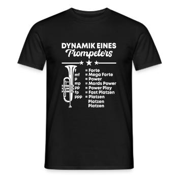 Dynamik Eines Trompeters Trompete Blasmusiker Inst - Männer T-Shirt - Schwarz - Vorne - AI Model Male 178 light (178cm)