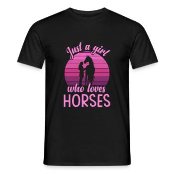 Fille Cheval Pferd Juste Une Fille - T-shirt homme - noir - Devant - AI Model Male 178 light (178cm)