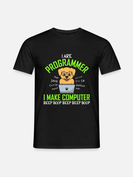 Je suis programmeur Je fais un bip d’ordinateur Boop Dog - T-shirt homme - noir