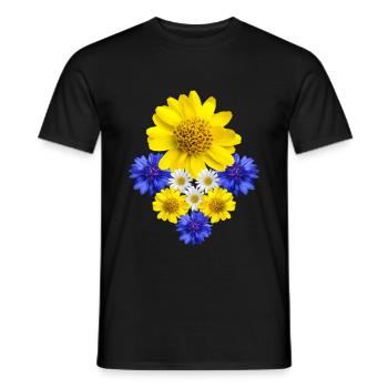 Fleur Fleur florale Fleur vigne bouquet floral - T-shirt homme - noir - Devant - AI Model Male 178 light (178cm)