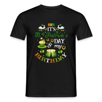 Anniversaire de la Saint-Patrick - T-shirt homme - noir - Devant - AI Model Male 178 light (178cm)