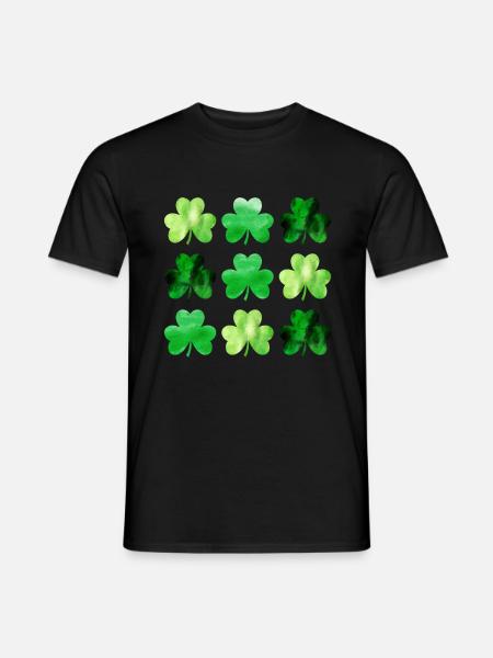 Shamrocks Lucky Leaves Saint Patricks Day - Männer T-Shirt - Schwarz