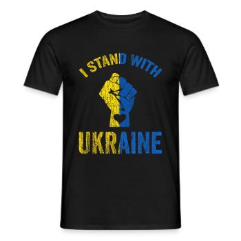 Ukraine - Männer T-Shirt - Schwarz - Vorne - AI Model Male 178 light (178cm)