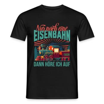 Nur noch eine Eisenbahn Dampflok Modeleisenbahn - Männer T-Shirt - Schwarz - Vorne - AI Model Male 178 light (178cm)