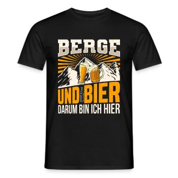 Berge Bier Wandern - Männer T-Shirt - Schwarz - Vorne - AI Model Male 178 light (178cm)