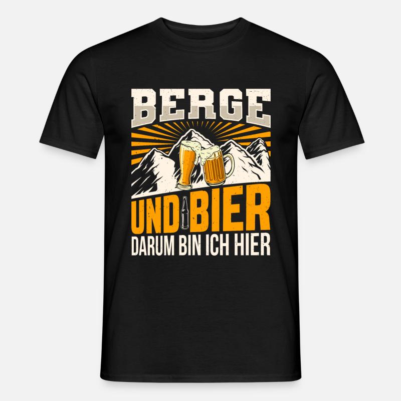 Berge Bier Wandern - Männer T-Shirt - Schwarz