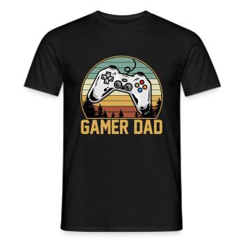 Gamer Dad Vintage Retro Matching - Männer T-Shirt - Schwarz - Vorne - AI Model Male 178 light (178cm)