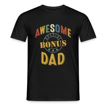 Awesome Bonus Dad Vintage - Männer T-Shirt - Schwarz - Vorne - AI Model Male 178 light (178cm)