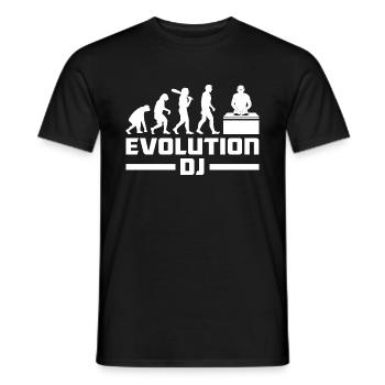 Evolution de l’homme DJ Techno Vinyle Rétro Vintage - T-shirt homme - noir - Devant - AI Model Male 178 light (178cm)