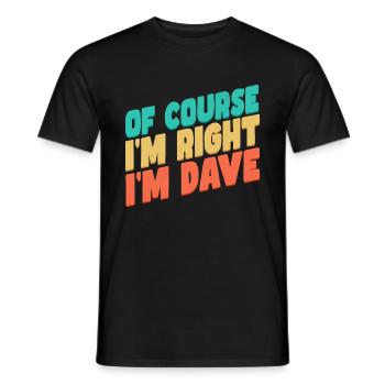 Je m’appelle Dave - T-shirt homme - noir - Devant - AI Model Male 178 light (178cm)