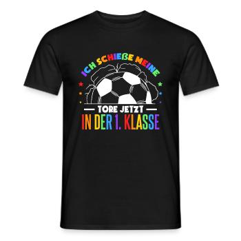 Grundschule Einschulung Fußball 1. Klasse - Männer T-Shirt - Schwarz - Vorne - AI Model Male 178 light (178cm)