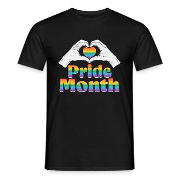 Mois de la fierté | Arc en ciel amour liberté coeur - T-shirt homme - noir - Devant - AI Model Male 178 light (178cm)