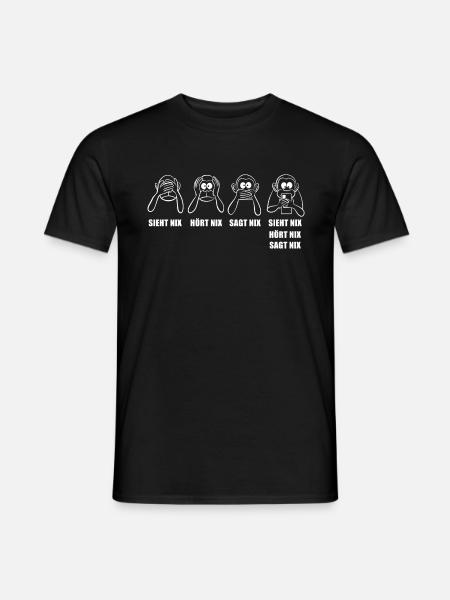 nichts sehen, hören, sagen - Handy süchtig - Männer T-Shirt - Schwarz