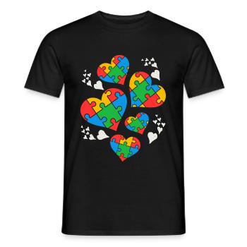 Conscience de l’autisme - T-shirt homme - noir - Devant - AI Model Male 178 light (178cm)