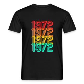 1972 born retro year of birth 1972 gift - Men's T-Shirt - black - Front - AI Model Male 178 light (178cm)