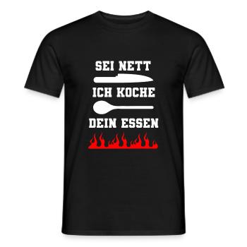 Sei nett ich koche Kochen Koch Hobbykoch Geschenk - Männer T-Shirt - Schwarz - Vorne - AI Model Male 178 light (178cm)