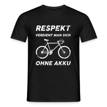 Respekt verdient man sich ohne Akku Fahrrad Spruch - Männer T-Shirt - Schwarz - Vorne - AI Model Male 178 light (178cm)