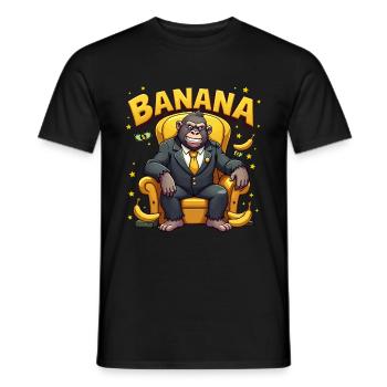 Gorilla with style and bananas - Men's T-Shirt - black - Front - AI Model Male 178 light (178cm)