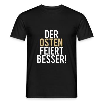 Der Osten feiert besser DGB Spruch Tekke Techno - Männer T-Shirt - Schwarz - Vorne - AI Model Male 178 light (178cm)