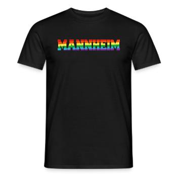 Mannheim Regenbogenfahne - Männer T-Shirt - Schwarz - Vorne - AI Model Male 178 light (178cm)