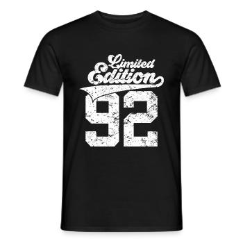 34TH BIRTHDAY LIMITED EDITION 1992 - Men's T-Shirt - black - Front - AI Model Male 178 light (178cm)