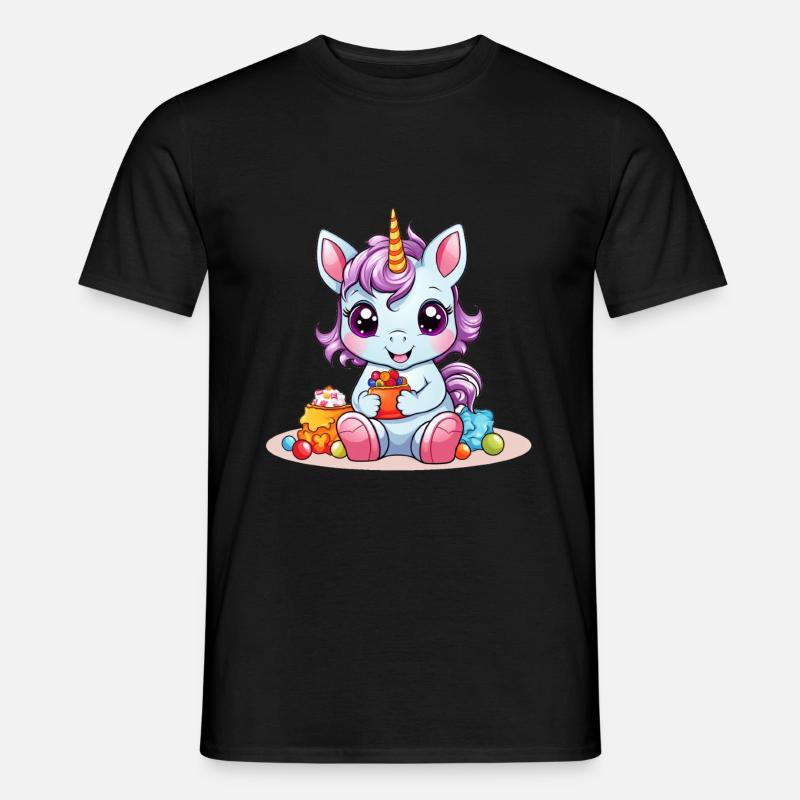 EINHORN SÜßIGKEITEN - Männer T-Shirt - Schwarz