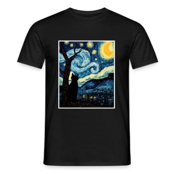 KATZEN PORTRAI - Männer T-Shirt - Schwarz - Vorne - AI Model Male 178 light (178cm)
