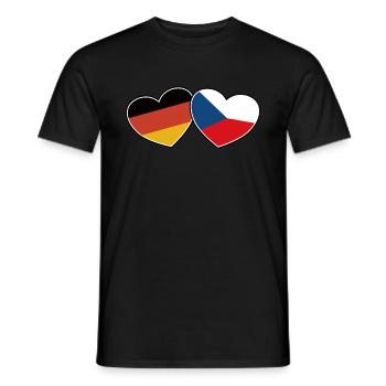 Deutsch Tschechische Freundschaft - Geschenk - Männer T-Shirt - Schwarz - Vorne - AI Model Male 178 light (178cm)
