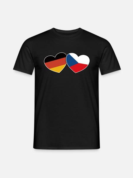 Deutsch Tschechische Freundschaft - Geschenk - Männer T-Shirt - Schwarz