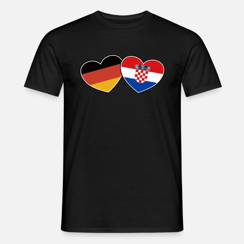 Deutsch Kroatische Freundschaft - Geschenk - Männer T-Shirt - Schwarz