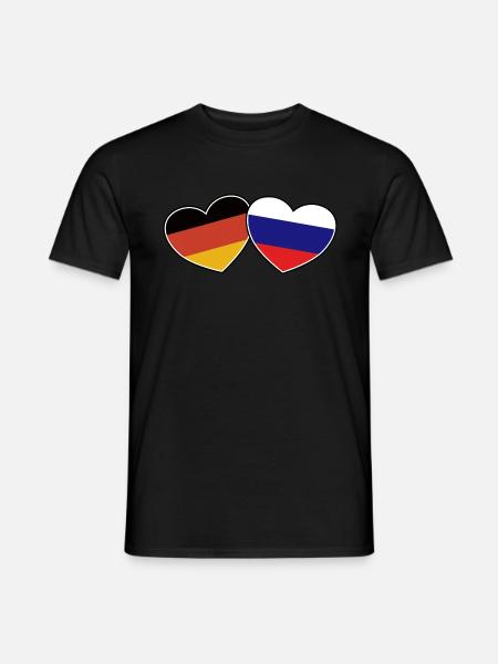 German Russian Friendship - Gift - Men's T-Shirt - black