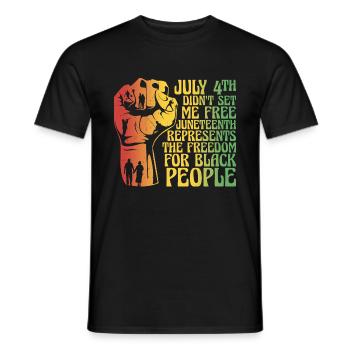 Juneteenth July 4th - Men's T-Shirt - black - Front - AI Model Male 178 light (178cm)