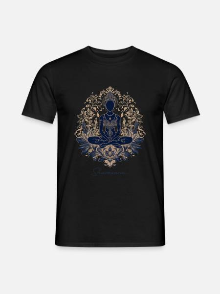 YOGA KLEIDUNG UND MEDITATION - Männer T-Shirt - Schwarz