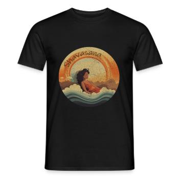 YOGA KLEIDUNG UND MEDITATION - Männer T-Shirt - Schwarz - Vorne - AI Model Male 178 light (178cm)