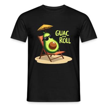 Guac and Roll - Relaxed Avocado - Men's T-Shirt - black - Front - AI Model Male 178 light (178cm)