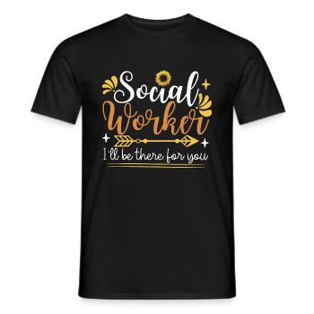 Travail social Sunflower - T-shirt homme - noir - Devant - AI Model Male 178 light (178cm)