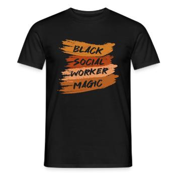 Travailleur social noir - T-shirt homme - noir - Devant - AI Model Male 178 light (178cm)