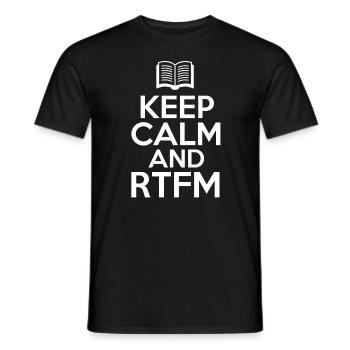 Keep Calm and RTFM Read the fucking Manuel coder - Men's T-Shirt - black - Front - AI Model Male 178 light (178cm)