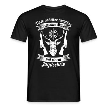 Jäger Opa alter Mann jagen Geschenk - Männer T-Shirt - Schwarz - Vorne - AI Model Male 178 light (178cm)
