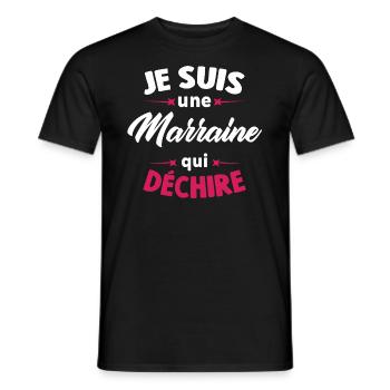 Je Suis Une Marraine Qui Déchire - T-shirt homme - noir - Devant - AI Model Male 178 light (178cm)