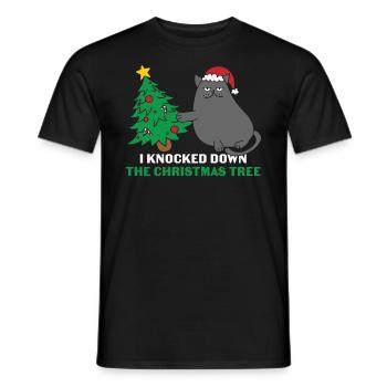 Chat cadeau - Noël cadeau chat - T-shirt homme - noir - Devant - AI Model Male 178 light (178cm)