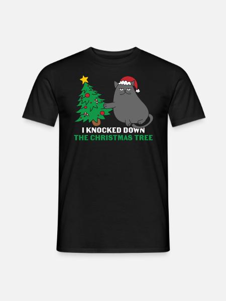 Katzen Geschenk- Weihnachten Geschenk Katze - Männer T-Shirt - Schwarz