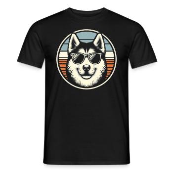 Husky Hund - Männer T-Shirt - Schwarz - Vorne - AI Model Male 178 light (178cm)