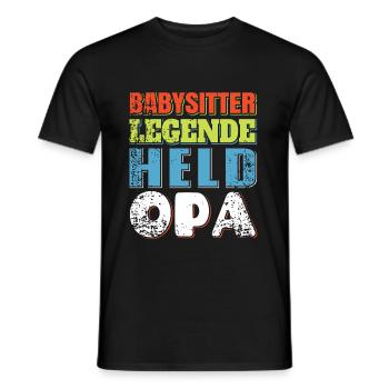 Babysitter Legend Hero Grandpa Grandfather Gift - Men's T-Shirt - black - Front - AI Model Male 178 light (178cm)