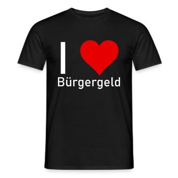 I love Bürgergeld - Männer T-Shirt - Schwarz - Vorne - AI Model Male 178 light (178cm)