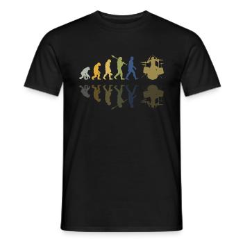 Evolution of man Drums Band Retro Vintage Drummer - Männer T-Shirt - Schwarz - Vorne - AI Model Male 178 light (178cm)