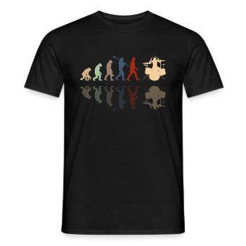 Evolution of man Drums Band Retro Vintage Drummer - Männer T-Shirt - Schwarz - Vorne - AI Model Male 178 light (178cm)