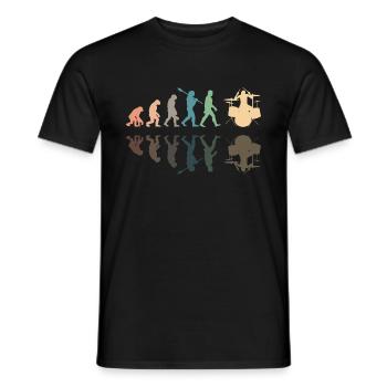 Evolution of man Drums Band Retro Vintage Drummer - Männer T-Shirt - Schwarz - Vorne - AI Model Male 178 light (178cm)