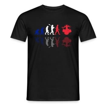 Evolution of man Drums Band Retro Vintage Drummer - Männer T-Shirt - Schwarz - Vorne - AI Model Male 178 light (178cm)