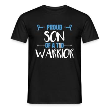 Proud Son Of A T1D Warrior - Men's T-Shirt - black - Front - AI Model Male 178 light (178cm)